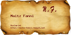 Maitz Fanni névjegykártya