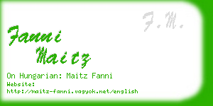 fanni maitz business card